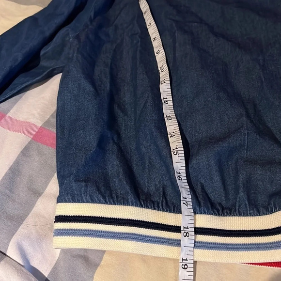 Zara long  sleeve blue striped detail jeans top Sz S - Picture 7 of 13